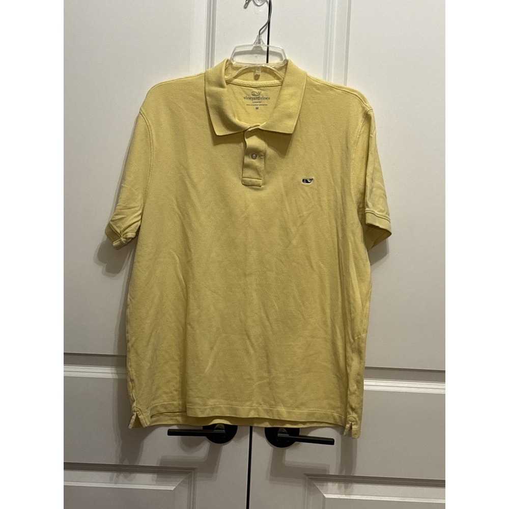 Vineyard Vines Mens Polo Shirt Yellow Short Sleeve Regular Medium Harbor Shirt
